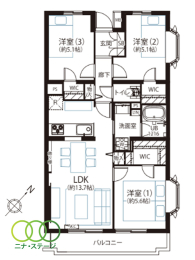  3LDKALʐ66.75uAoRj[ʐ6.15u 