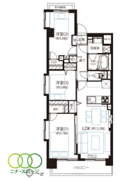  3LDKALʐ62.89uAoRj[ʐ6.48u 