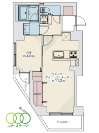  1LDKALʐ39.88uAoRj[ʐ5.19u 