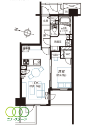  1LDKALʐ42.36uAoRj[ʐ6.88u 