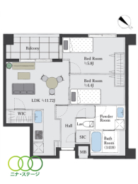  2LDKALʐ55.16uAoRj[ʐ6.18u 