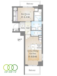  1LDKALʐ36.44uAoRj[ʐ6.7u 