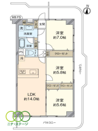  3LDKALʐ70.4uAoRj[ʐ27.65u 