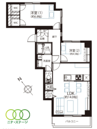  2LDKALʐ60.46uAoRj[ʐ4.85u 