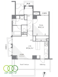  1LDKALʐ50.03uAoRj[ʐ4.68u 