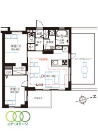  2LDKALʐ58.22uAoRj[ʐ5.5u 