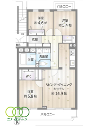  3LDKALʐ70.63uAoRj[ʐ8.5u 