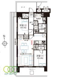  2LDKALʐ58.94uAoRj[ʐ9.39u 