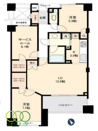  2LDK+S�i�[�ˁj�A��L�ʐ�76.76�u�A�o���R�j�[�ʐ�27.5�u 