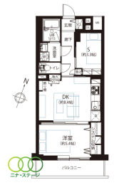  1DK+S�i�[�ˁj�A���i3799���~�A��L�ʐ�43.91�u�A�o���R�j�[�ʐ�5.46�u 