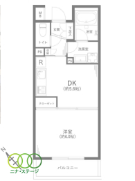  1DK�A��L�ʐ�28.79�u�A�o���R�j�[�ʐ�3.96�u 