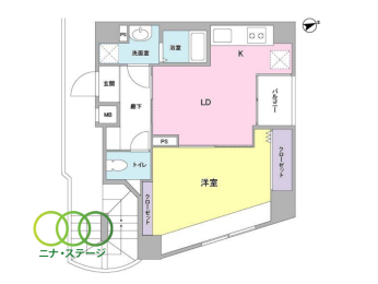  1DK�A��L�ʐ�40.67�u�A�o���R�j�[�ʐ�2.04�u 