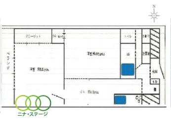  2DK�A��L�ʐ�36.2�u�A�o���R�j�[�ʐ�3.5�u 