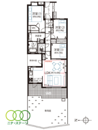  3LDK�A��L�ʐ�75.49�u 