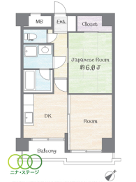  2DK�A��L�ʐ�38.12�u�A�o���R�j�[�ʐ�4.59�u 