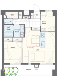  1LDK+S�i�[�ˁj�A��L�ʐ�55.71�u�A�o���R�j�[�ʐ�9.9�u 