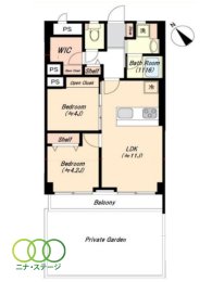  2LDK�A��L�ʐ�49.1�u 