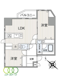  2LDK�A��L�ʐ�52.04�u