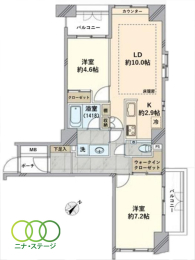  2LDK�A��L�ʐ�60.08�u 