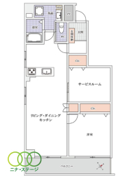  1LDK+S�i�[�ˁj�A��L�ʐ�56.13�u�A�o���R�j�[�ʐ�7.32�u 