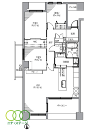  3LDK�A��L�ʐ�81.14�u�A�o���R�j�[�ʐ�8�u 
