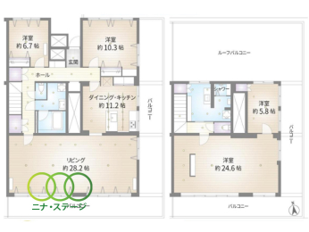  3LDK�A��L�ʐ�218.94�u�A�o���R�j�[�ʐ�89�u 