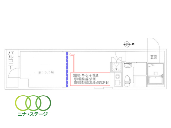  1LDK�A��L�ʐ�31.34�u�A�o���R�j�[�ʐ�2.9�u 