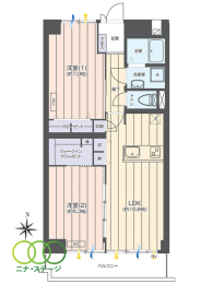  2LDK�A��L�ʐ�56.54�u 