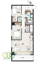  2LDK�A��L�ʐ�61.92�u�A�o���R�j�[�ʐ�7.74�u 
