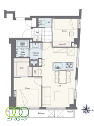  2LDK�A��L�ʐ�46.73�u�A�o���R�j�[�ʐ�5.87�u 